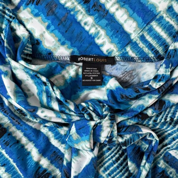 Robert Louis Blue Abstract Print Pull-On Maxi Skirt Women’s Size S - Picture 4 of 6